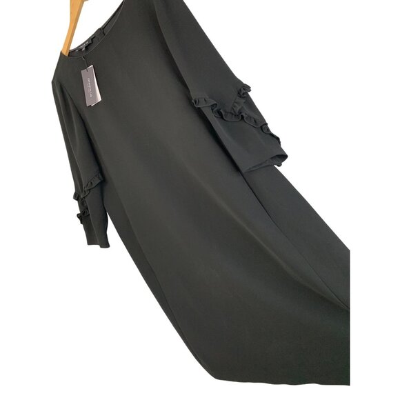 Abigail Finesse Ruffle by Lafayette 148 Black Shift Dress L NWT $598 8725 - Picture 1 of 9